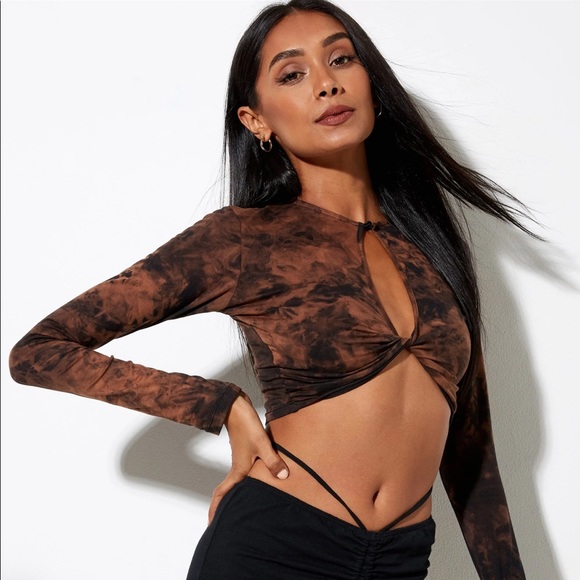 Motel Rocks Tops - More rocks acid wash crop top NWT